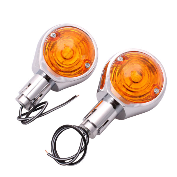 2-piece set of chrome ox-eye indicators Ø 22 mm