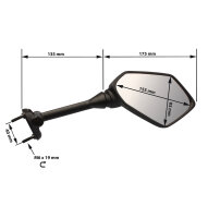 Mirror Right for Kawasaki ER-6F 650 E, F Ninja 2012-2013