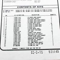 Motor Dichtsatz Dichtungssatz komplett für Kawasaki GPX GPZ 600 R ZL 600 A 85-95