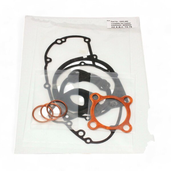 Engine gasket set complete for Kawasaki H2 750 Mach 4 (H2F) 72-75