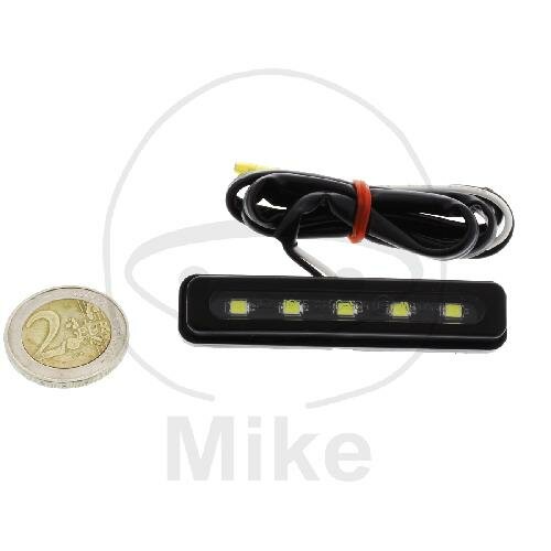 Luz de matrícula LED negra 10x69x11 cm con montaje adhesivo