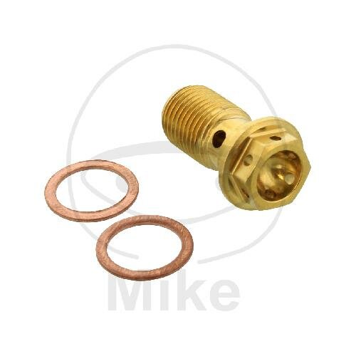 Hohlschraube einfach M10x1,00 Edelstahl gold für Ducati Kawasaki KTM MV Augusta Suzuki Triumph