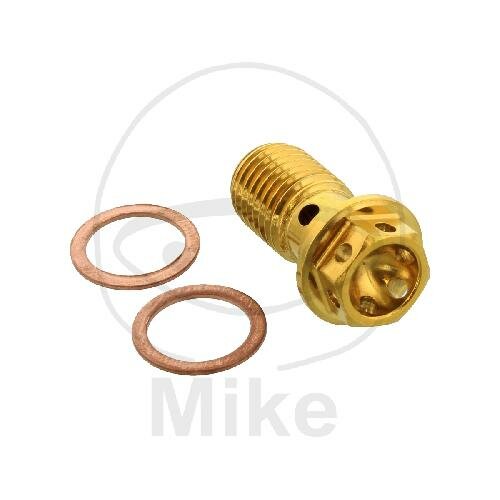 Tornillo de banjo M10x1,25 acero inoxidable V4A Racing oro para Ducati Honda Kawasaki Suzuki Triumph Yamaha