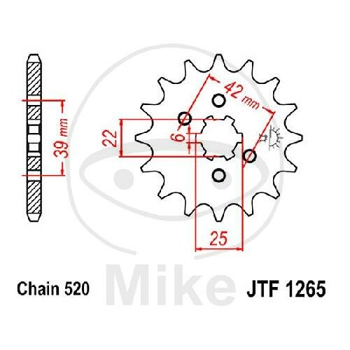 Pignon 16 Dents Division 520 pour Dealim ET 300 Honda XL 250 K TGB Blade 325