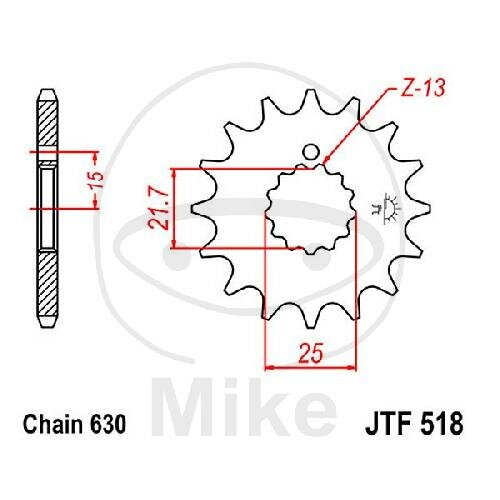 Ritzel 14 Zähne Teilung 630 für Kawasaki Z 650 750 Suzuki GS 750 1000 GSX 1100