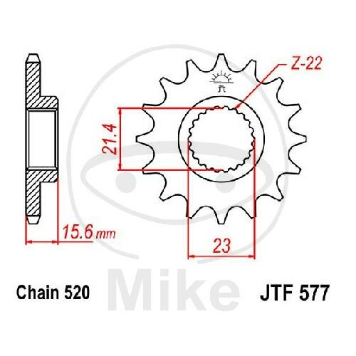 Pinion 14 Tooth Pitch 520 for Yamaha TT 600 XT 600 XTZ 600 Tenere