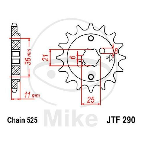 Pignon 15 Dents Division 525 pour Honda XBR 500