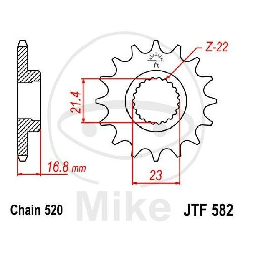 Pinion 16 Tooth Pitch 520 for Yamaha XJ 600 NH SH SN Diversion