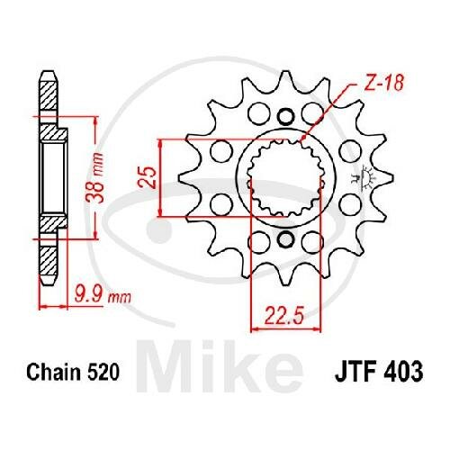 Pinion 14 Tooth Pitch 520 for BMW G 450 X Husqvarna SMR 511 TE 449 511