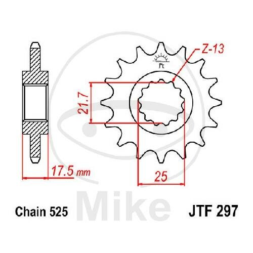 Pinion 14 Tooth Pitch 525 for Honda CB 500 CB-1 400 F CBF 500 CBR 400