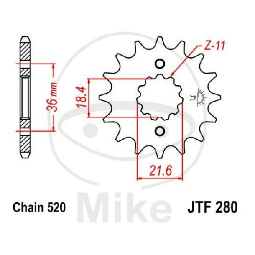 Ritzel 13 Zähne Teilung 520 für Honda NX 250