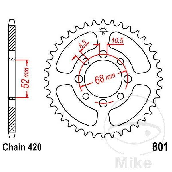 Pignone  48 denti passo 420 052 / 068 per Kawasaki AE 50 AR 80 A KLX 110 A C