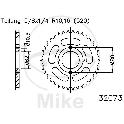 Sprocket  53 teeth pitch 520 062 / 080