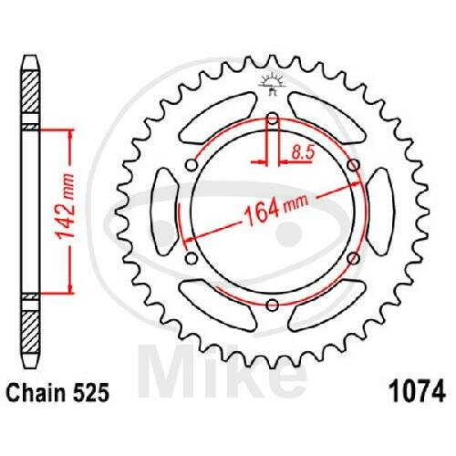 Pignone  44 denti passo 525 142 / 164