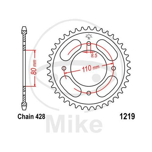 Sprocket  42 teeth pitch 428 080 / 110