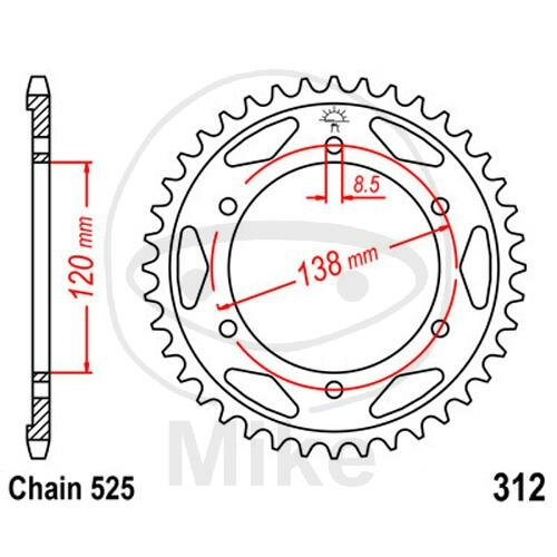 Sprocket  40 teeth pitch 525 120 / 138