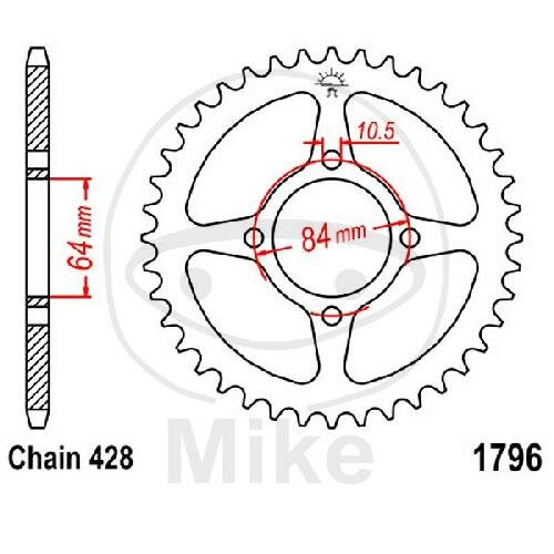 Sprocket  49 teeth pitch 428 064 / 084