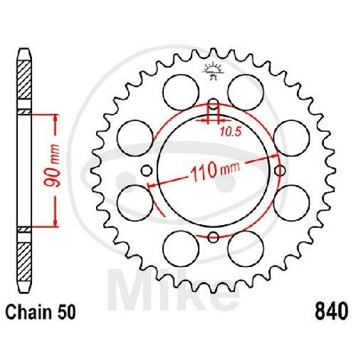 Sprocket  38 teeth pitch 530 090 / 110