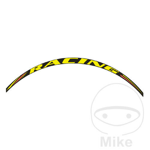 Jeu dautocollants bord de jante Racing jaune fluorescent largeur 15 mm