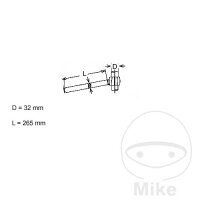 Manillar Fehling stub D32 acero cromado 22 mm