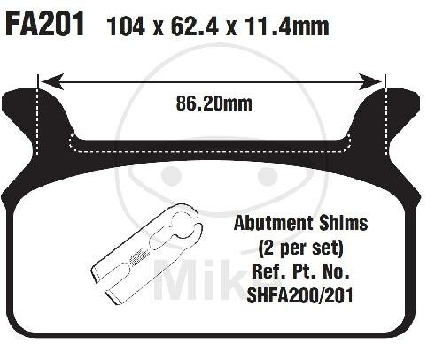 EBC Standard Semi Sintered Metal Brake Pads (V Series) FA201V