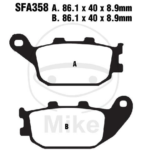 Set di pastiglie freno EBC Scooter organiche SFA358