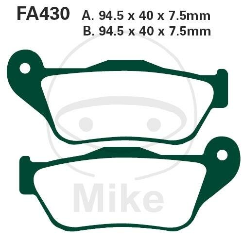 Jeu de plaquettes de frein organiques EBC Scooter SFA430