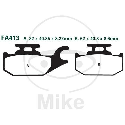 EBC Jeu de plaquettes de frein organiques pour scooter SFA413