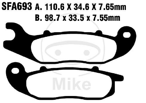 EBC Jeu de plaquettes de frein carbone pour scooter SFAC693