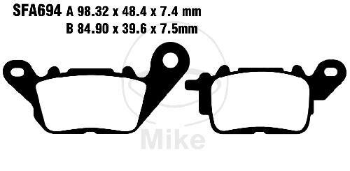 Jeu de plaquettes de frein organiques EBC Scooter SFA694