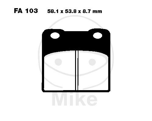 Pastiglie freno standard EBC in metallo semi-sinterizzato (serie V) FA103V