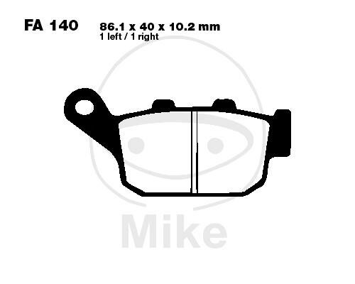 Pastiglie freno standard EBC in metallo semi-sinterizzato (serie V) FA140V