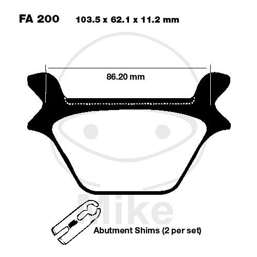 EBC Standard Semi Sintered Metal Brake Pads (V Series) FA200V