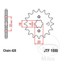 Juego de cadena DID 428HD abierta para Yamaha MT 125  14-19 # YZF-R 125  08-18