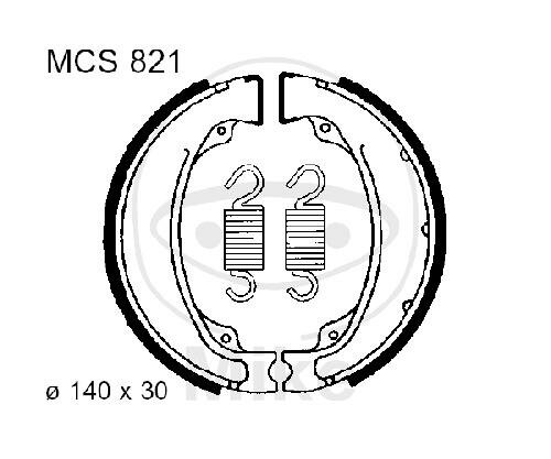 Brake shoes with spring for ATU 125 Honda GB 500 TRX 250 XBR 500 XLV 750 Kymco 50 125