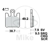 Set di pastiglie freno TRW sinterizzate anteriori MCB742SV