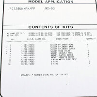 Motor Dichtsatz Dichtungssatz komplett für Suzuki RG 125 F Gamma (NF13A) 92-96