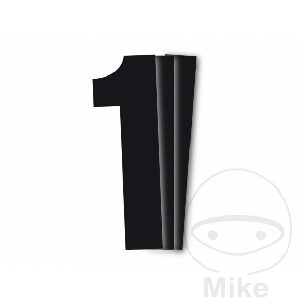 BBR start numbers - content 3 pieces black, 13x7 cm, number 1