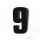 BBR start numbers - content 3 pieces black, 16x7,5 cm, number 9