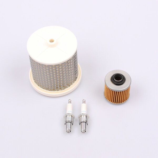 Air Filter Oil Filter Spark Plugs Set for Yamaha XV 535 Virago DX # 00-03