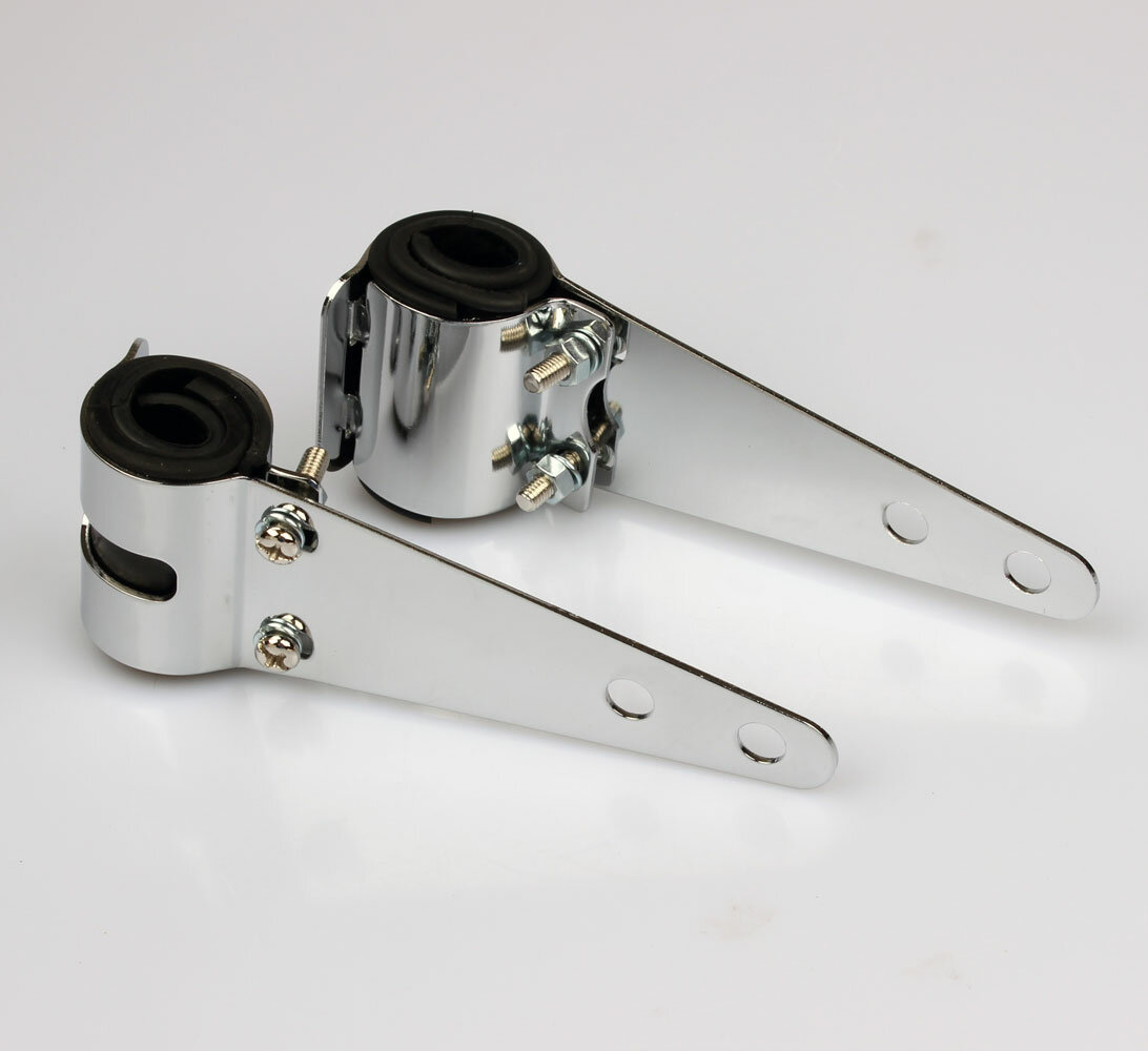 Scheinwerfer-Halter Lampen-Halter Set UNIVERSAL chrom 30-38 mm