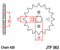 DID/JT Chain Kit 420NZ3 SDH 11/37 suitable for Suzuki LT 50 89-03