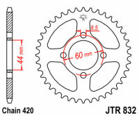 Kit catena DID/JT 420NZ3 SDH 12/48 adatto per Yamaha DT 50 MX 83-89