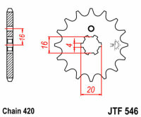 DID/JT Kettensatz 420NZ3 SDH 13/48 passend für Yamaha DT 50 R 89-97