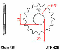 Kit catena DID/JT 428VX 14/48 adatto per Hyosung GA 125 Cruise 1996