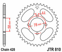 Kit catena DID/JT 428VX 14/48 adatto per Hyosung GA 125 Cruise 1996