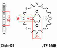 DID/JT Chain Kit 428VX 14/48 suitable for Rieju RS-3 125 NKD 14-17