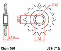 DID/JT Chain Kit 520ERT3 SDH 12/48 suitable for Gas Gas MC 250 98-09