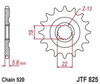 DID/JT Chain Kit 520ERT3 SDH 13/50 suitable for Husqvarna TC 250 4T 09-14