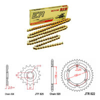 Kit de cadena DID/JT 520ERT3 SDH 13/50 adecuado para...